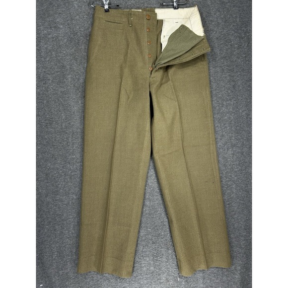Other - Vintage US Army M1937 Wool Trousers Pants Mens 33x33 (fits 32x31.5) OD WW2 40s